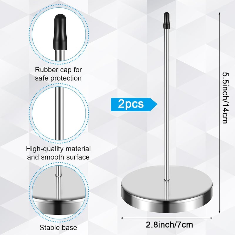 Photect 2 Pcs 39.4 Inch Restaurant Ticket Holder with 2 Stainless Steel Receipt Holder Spike Aluminum Slide Rack Rail for Restaurant Cafes Kitchen Pub Bar Hotel, Silver - Image 4